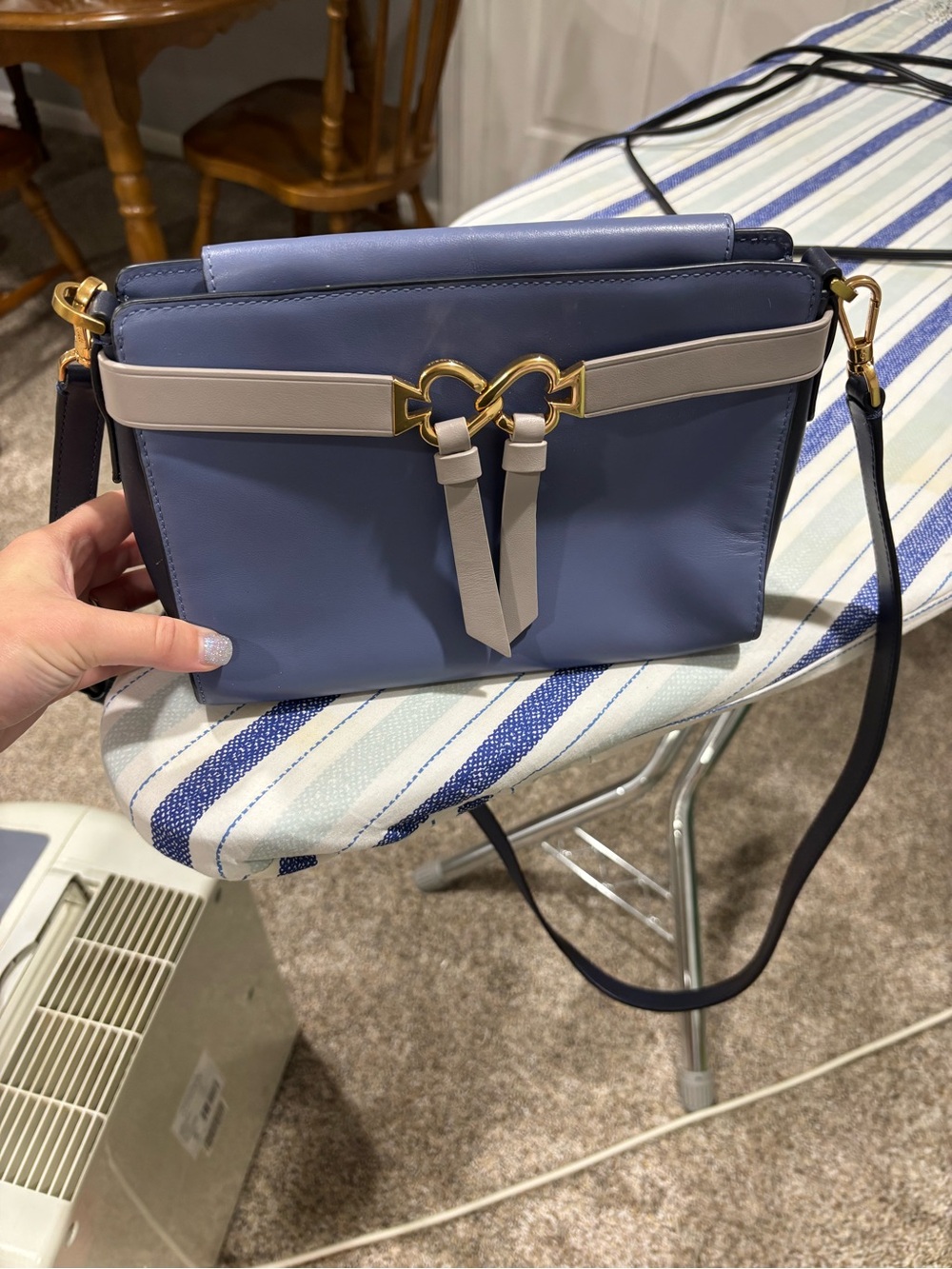kate spade Periwinkle Leather Crossbody with Cream Trim